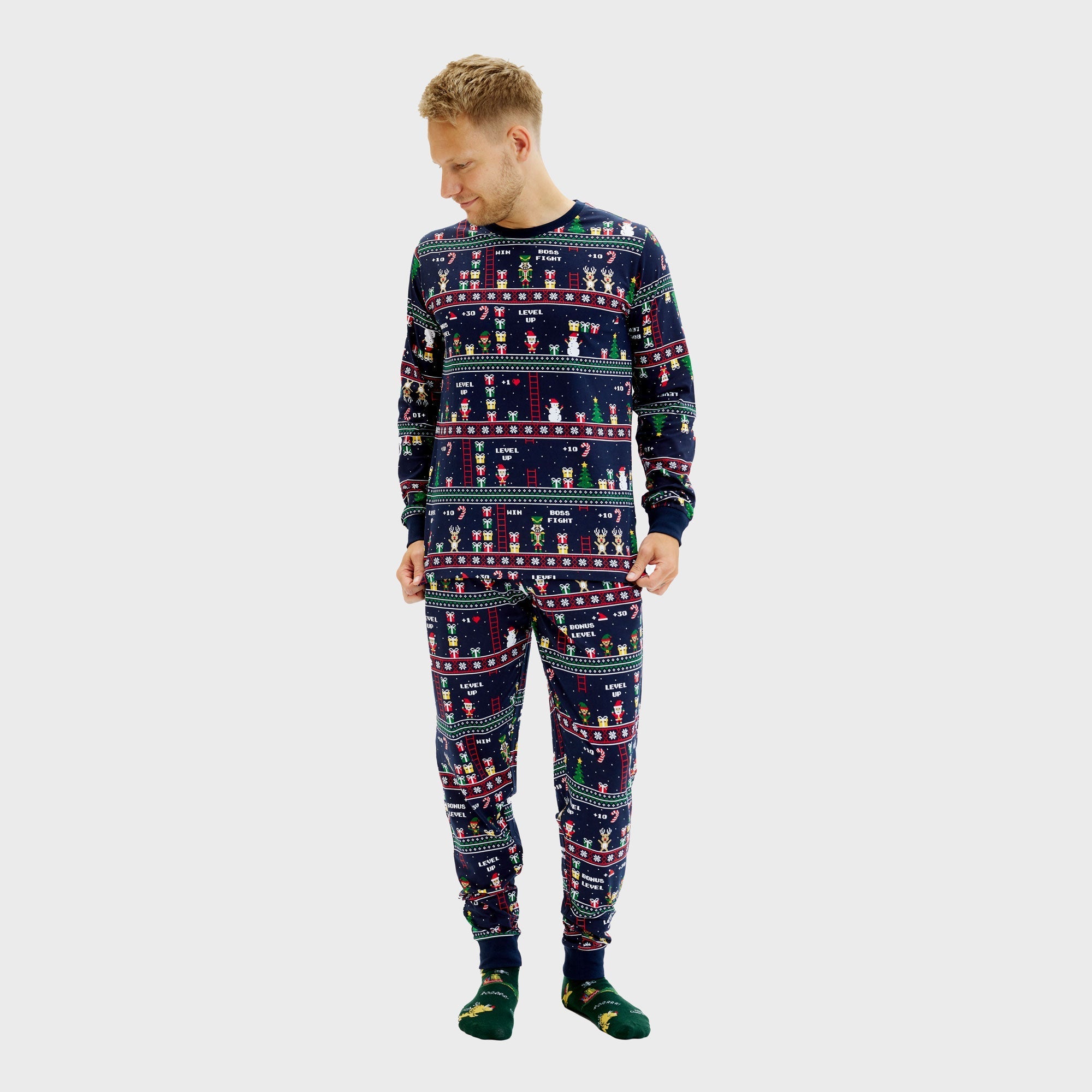 Vintage gamer Weihnachtspyjamas - Herren.
