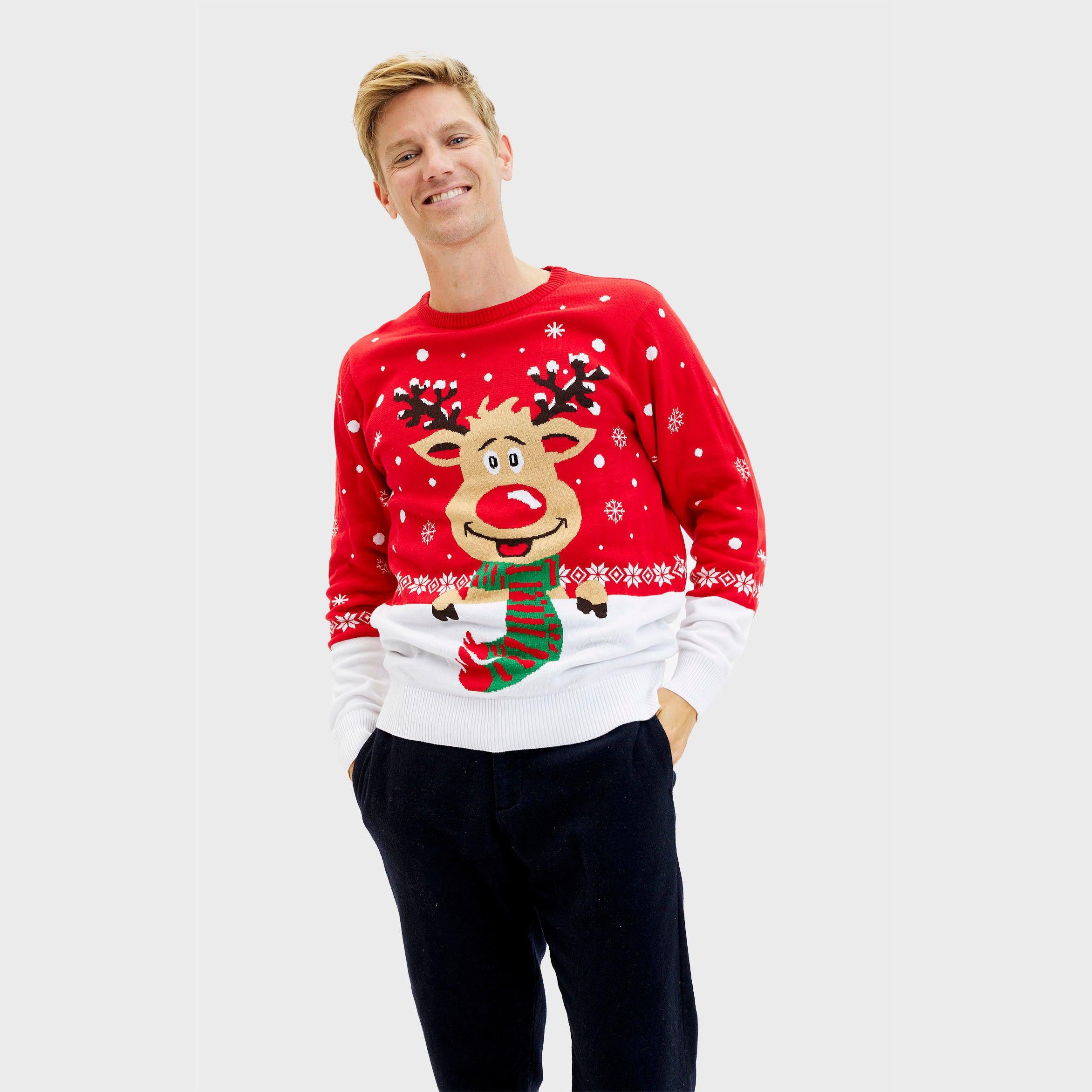 Rudolfs Weihnachtspulli Rot - Damen.