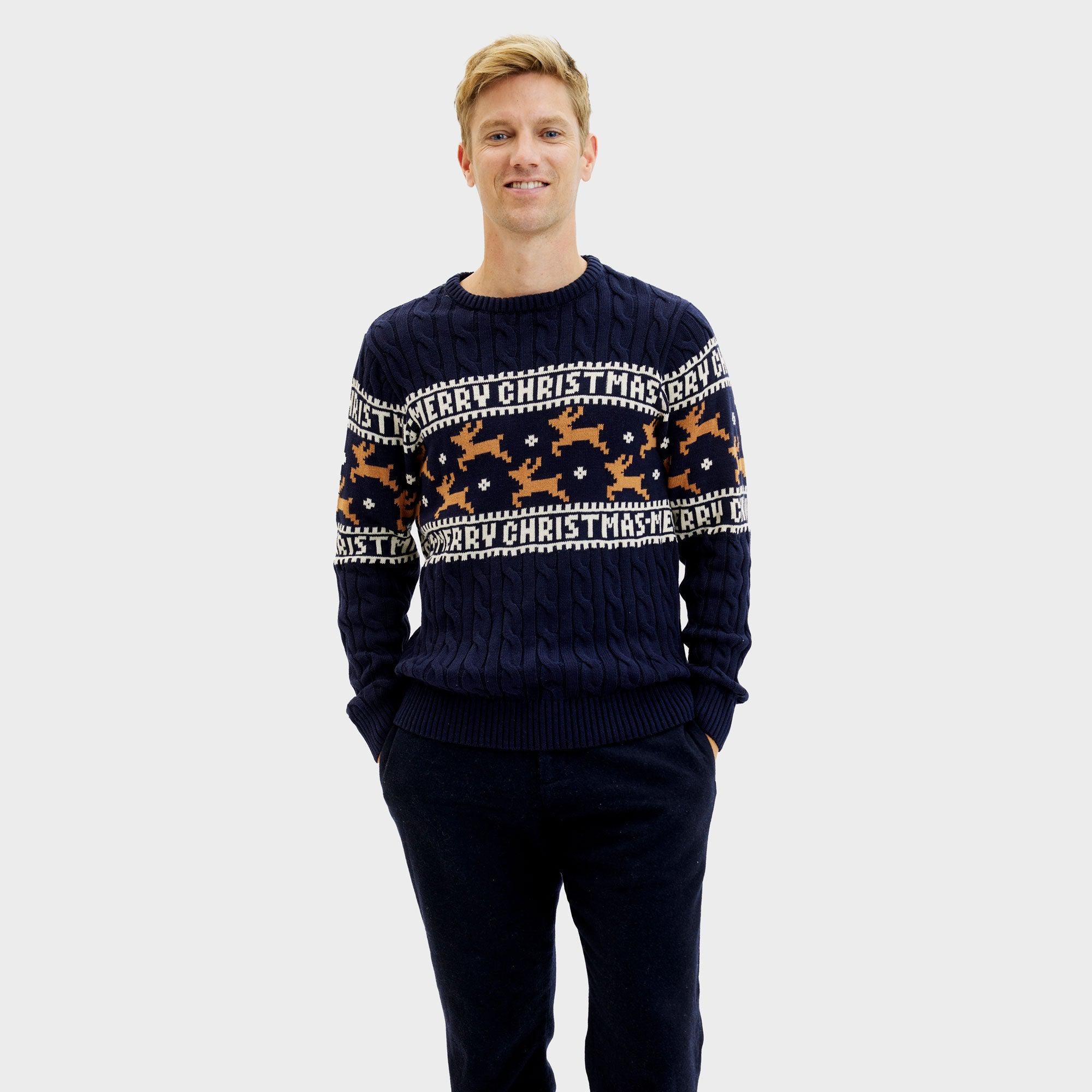 Der Elegante Weihnachtspullover Blau - Damen.